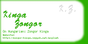 kinga zongor business card